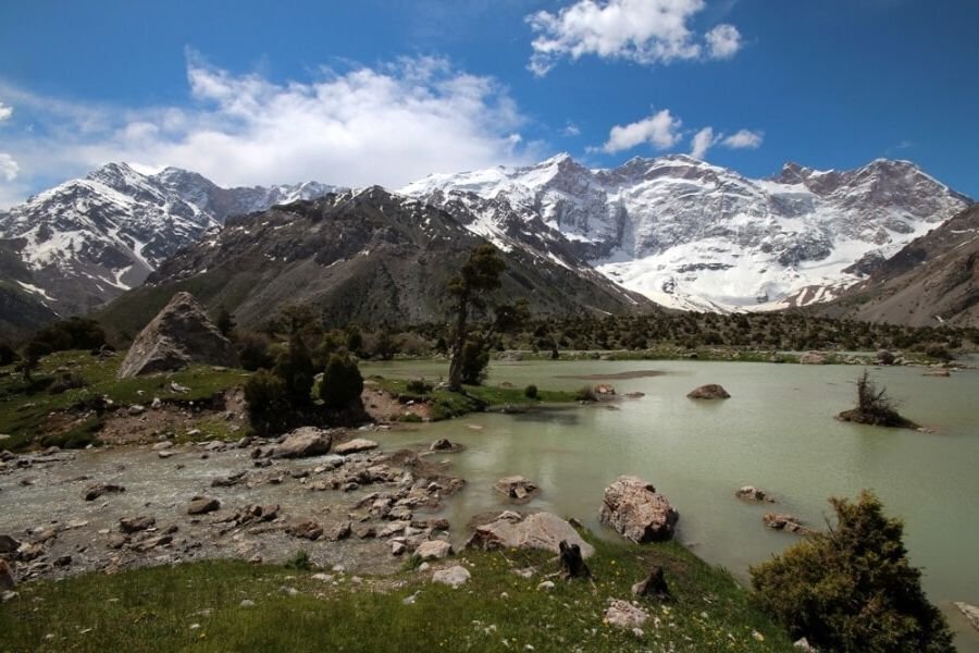 Rugged mountains in Tajikistan, one of the world's most unusual holiday destinations.