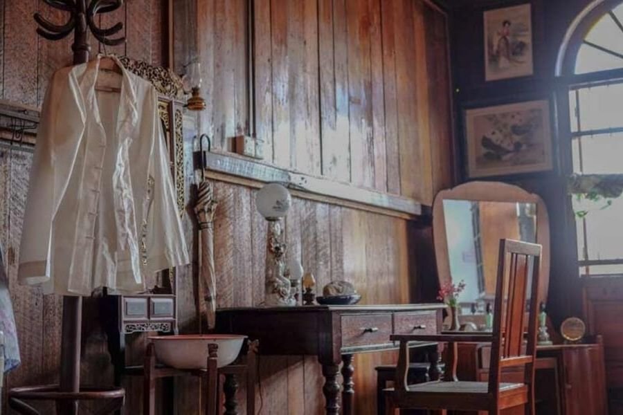 Inside a heritage wooden house in Gopeng Malaysia.