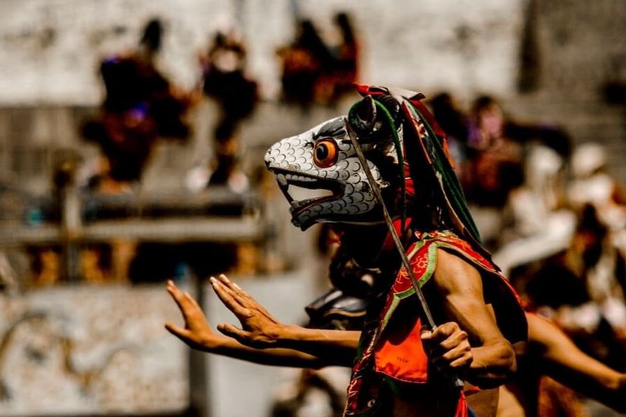 A traditional ceremony in Bhutan, one of Asia's most unusual travel destinations.