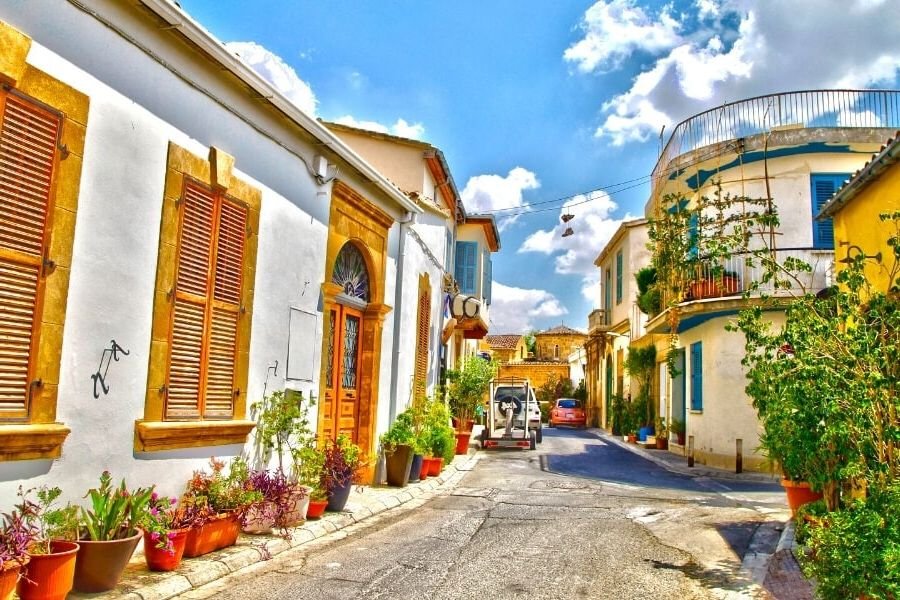 Pretty houses in Nicosia, Cyprus.