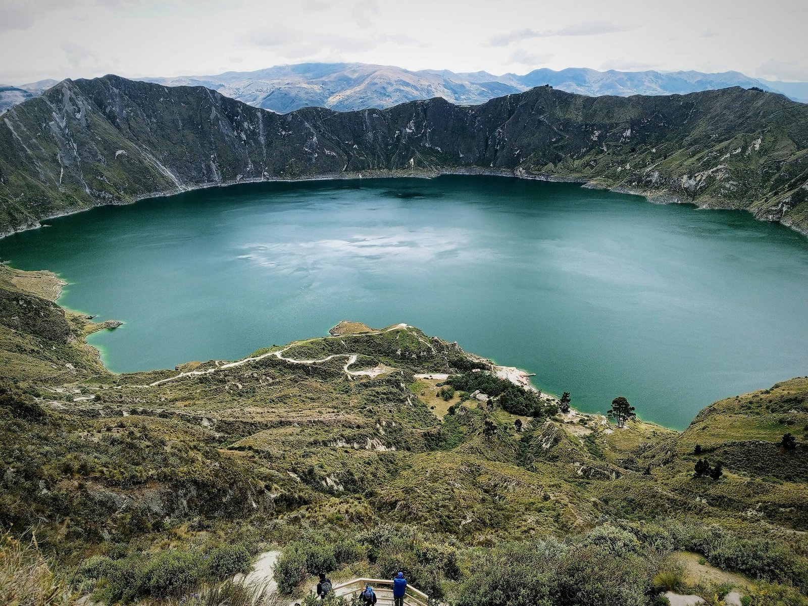 Scenic View of the Quilotoa Lake in Ecuador
