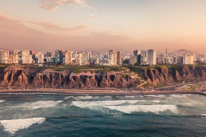 Panorama of Miraflores Playas de la Costa Verde Cercado de Lima Peru