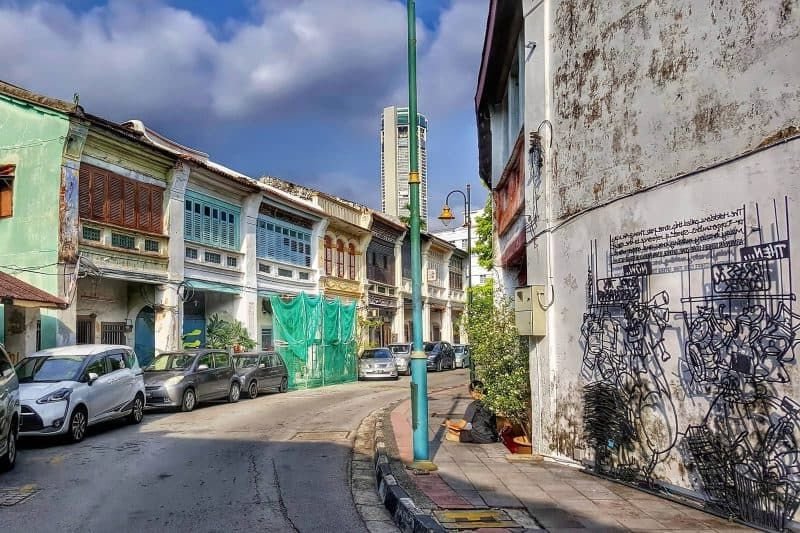 The streets of Penang, Malaysia are fun to walk around.