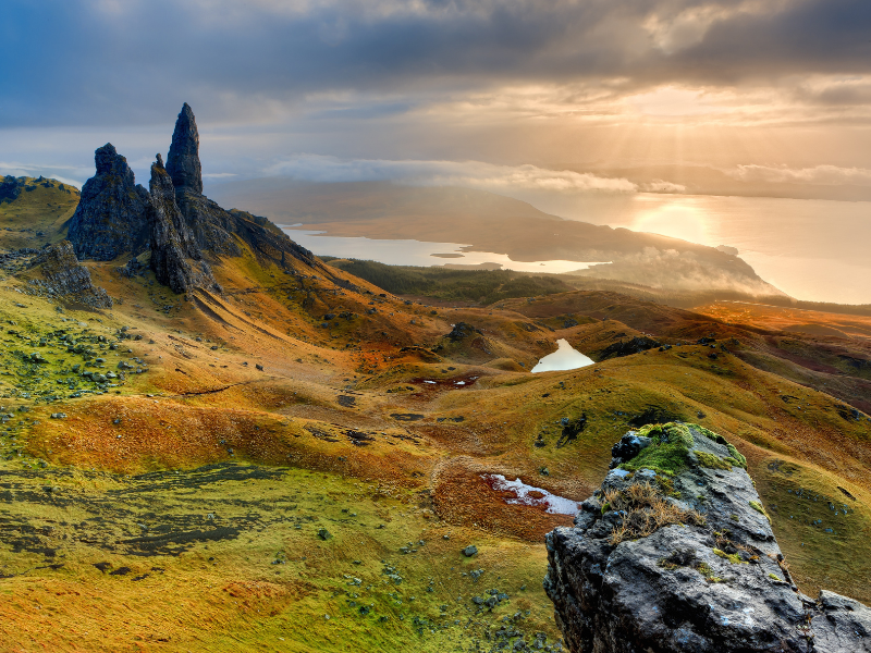 the Storr on the Isle of Skye, one of the cheapest islands to visit