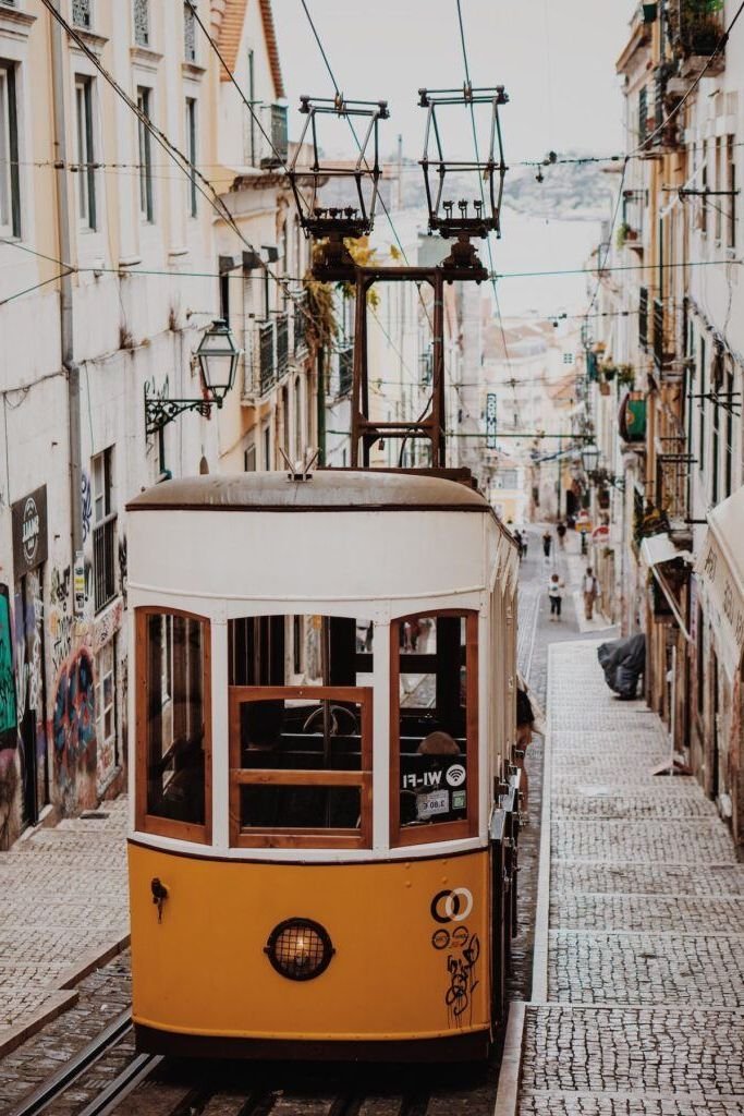 iconic tram in lisbon
