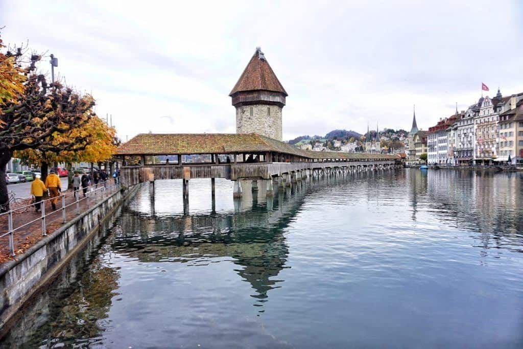 water bridge lucerne and tower